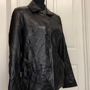 Valerie Stevens Women's Lamb Leather Jacket – Size M, Black Genuine Lambskin